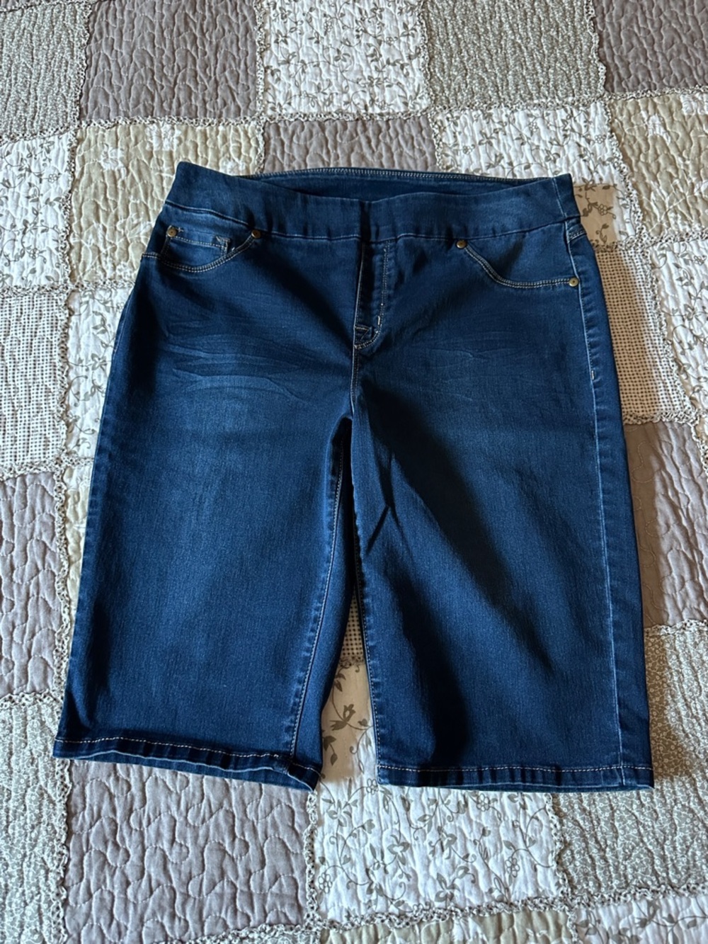 Women’s Tribal Shorts Indigo Stretch Denim Size 12
